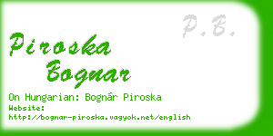 piroska bognar business card