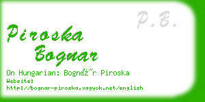 piroska bognar business card